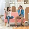 HOMCOM 2 vietų minkšta sofa Dvigulė sofa Dvivietė sofa iš poliesterio putų, panaši į virvę, skirta svetainei, miegamajam 117 x 56,5 x 77 cm rožinė
