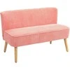 HOMCOM 2 vietų minkšta sofa Dvigulė sofa Dvivietė sofa iš poliesterio putų, panaši į virvę, skirta svetainei, miegamajam 117 x 56,5 x 77 cm rožinė