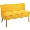 HOMCOM 2 vietų minkšta sofa Dvigulė sofa Dvivietė sofa, panaši į virvę, iš poliesterio putų, skirta svetainei, miegamajam 117 x 56,5 x 77 cm, geltona