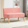 HOMCOM 2 vietų minkšta sofa Dvigulė sofa Dvivietė sofa iš poliesterio putų, panaši į virvę, skirta svetainei, miegamajam 117 x 56,5 x 77 cm rožinė