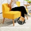 HOMCOM 2 vietų minkšta sofa Dvigulė sofa Dvivietė sofa, panaši į virvę, iš poliesterio putų, skirta svetainei, miegamajam 117 x 56,5 x 77 cm, geltona