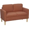 HOMCOM 2 vietų sofa, maža sofa su porankiais, daiktadėže, moderni gobeleninė sofa, velveto išvaizda, medinės kojelės, pagalvė, poilsio sofa svetainei, miegamajam, 117 x 63 x 79 cm, rožinė