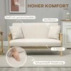 HOMCOM 2 vietų sofa sofa 2 juosmens pagalvėlės minkštos medinio rėmo lino išvaizdos dvigulė sofa mažiems kambariams Smėlio spalvos