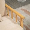 HOMCOM 2 vietų sofa sofa 2 juosmens pagalvėlės minkštos medinio rėmo lino išvaizdos dvigulė sofa mažiems kambariams Smėlio spalvos