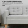 HOMCOM dvivietė sofa, sofa su daiktadėže, medinės kojelės, paminkštinta sofa, dvivietė sofa su aksomo efektu svetainei, miegamajam, 117 x 62 x 78 cm, šviesiai pilka | Aosom