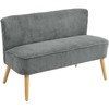 HOMCOM 2 vietų sofa, sofa su kordine išvaizda, medinės kojos, minkšta sofa, dvivietė sofa svetainei, miegamajam, 117 x 56,5 x 77 cm, pilka