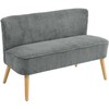 HOMCOM 2 vietų sofa, sofa su kordine išvaizda, medinės kojos, minkšta sofa, dvivietė sofa svetainei, miegamajam, 117 x 56,5 x 77 cm, pilka