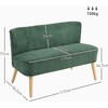 HOMCOM 2 vietų sofa, sofa su kordine išvaizda, medinės kojos, minkšta sofa, dvivietė sofa svetainei, miegamajam, 117 x 56,5 x 77 cm, žalios spalvos