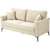 HOMCOM 2 vietų sofa, sofa su lino išvaizda, metalinės kojos, minkšta sofa, minkšta dvigulė sofa svetainei, miegamajam, 179 x 80 x 89 cm, smėlio spalvos