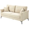 HOMCOM 2 vietų sofa, sofa su lino išvaizda, metalinės kojos, minkšta sofa, minkšta dvigulė sofa svetainei, miegamajam, 179 x 80 x 89 cm, smėlio spalvos