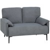HOMCOM 2 vietų sofa, storos pagalvėlės, aksominis apmušalas, minkšta sofa, juoda
