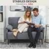 HOMCOM 2 vietų sofa, storos pagalvėlės, aksominis apmušalas, minkšta sofa, juoda