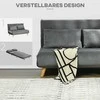 Homcom 2 vietų sofa su lovos funkcija, aksomo išvaizdos, pilka, 130 x 78 x 79 cm