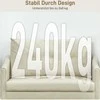 HOMCOM 2-vietė sofa su porolono paminkštinimu ir medžiaginiu apmušalu, skirta svetainei, miegamajam, metalinis rėmas, kreminė balta