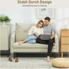HOMCOM 2 vietų sofa su putplasčio paminkštinimu ir audinio apmušalu, skirta svetainei, miegamajam, metalinis rėmas, kreminės baltos spalvos HOMCOM