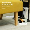 HOMCOM dvivietė sofa, sofa su velveto išvaizda, medinės kojelės, paminkštinta sofa, dvigubė sofa miegamajam, svetainei, 110 x 62 x 85 cm, geltona