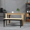 HOMCOM 2 vietų valgomojo suolas iki 220 kg, pušies mediena, natūralus, 102x36x45cm