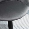 HOMCOM baro kėdžių komplektas iš 2 vnt., reguliuojamo aukščio baro kėdė su atlošu, aksominė išvaizda, metalinis rėmas, kojų atrama, besisukanti, tamsiai pilka