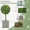 HOMCOM dirbtinių augalų rinkinys iš 2 vnt., UV spinduliams atsparūs vazoniniai dirbtiniai medeliai, tinkami naudoti patalpose ir lauke, plastikas, cementas, žalia