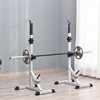 HOMCOM 2 vnt. štangų stovų rinkinys, 3 aukščio reguliuojami lygių štangų laikikliai, plieniniai štangos laikikliai iki 200 kg, pritūpimų stovas, štangos stovas, svarmenų diskų stovas jėgos treniruotėms