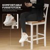 HOMCOM 2 vnt. virtuvės kėdžių komplektas, dygmedis, išlenktas skersinis atlošas, baltos