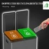 HOMCOM 2 x 15 l dviguba šiukšliadėžė, atidaroma pedalu, lengvai valoma, nerūdijantis plienas, plastikas, juoda