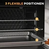 Elektrinė krosnelė HOMCOM 20 l mini orkaitė, picos orkaitė su konvekcijos funkcija, karšto oro orkaitė su kepimo skarda, grotelės, 90–230 ℃, 1400 W elektrinė mini orkaitė su 1 val. laikmačiu
