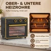 Elektrinė krosnelė HOMCOM 20 l mini orkaitė, picos orkaitė su konvekcijos funkcija, karšto oro orkaitė su kepimo skarda, grotelės, 90–230 ℃, 1400 W elektrinė mini orkaitė su 1 val. laikmačiu