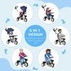 HOMCOM 2-in-1 triratukas su stūmimo rankena, saugos diržu, sulankstomas, su stogeliu nuo saulės, puodelio laikikliu, krepšeliu, pedalais, 1–5 metams, mėlynas