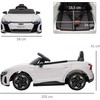 HOMCOM 3-5 metų vaikiškas elektrinis automobilis, vaikiškas automobilis su nuotolinio valdymo pulteliu, saugos diržu, garso signalu, muzika ir žibintais, iki 5 km/val., baltas