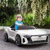 HOMCOM 3-5 metų vaikiškas elektrinis automobilis, vaikiškas automobilis su nuotolinio valdymo pulteliu, saugos diržu, garso signalu, muzika ir žibintais, iki 5 km/val., baltas