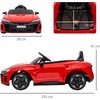 HOMCOM 3-5 metų vaikiškas elektrinis automobilis, vaikiškas automobilis su nuotolinio valdymo pulteliu, saugos diržu, garso signalu, muzika ir žibintais, iki 5 km/val., raudonas