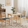HOMCOM 3 dalių valgomojo komplektas su 2 kėdėmis, virtuvės stalas kompaktiškiems kambariams, paminkštintos kėdės, taupo vietą, MDF, natūralaus medžio imitacija
