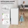 HOMCOM 3-in-1 kosmetinis staliukas su veidrodžiu, naktinė spintelė, ratukinis taburetė, stalčiai, baltas