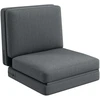 Fotelis HOMCOM 3-in-1 sulankstoma grindų sofa, aksominė išvaizda, paminkštinta sofa-lova, iki 240 kg apkrova, miegamajam, svetainei, tamsiai pilka