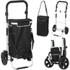 HOMCOM 3-in-1 sulankstomas pirkinių vežimėlis su 40L talpa, atlaiko iki 25kg, su šaldymo skyriumi, juodas