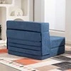 HOMCOM 3 viename miegamasis fotelis, sulankstoma miegamoji sofa su lovos funkcija, juosmens pagalvė, poilsio fotelis su flanelio danga, šezlongas svetainei, tamsiai mėlynas