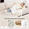 HOMCOM 3-vietė L formos kampinė sofa su keičiamu gultu, 2 pagalvėmis, spyruokliniu pamušalu, kordiniu apmušalu, svetainės baldų komplektas svetainei, miegamajam, 241x153x83 cm kreminės baltos spalvos