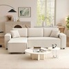 HOMCOM 3 vietų kampinė sofa su keičiama gulto puse, 2 pagalvėlės, velvetinis audinys, kreminės baltos spalvos, 241x153x83 cm