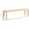 HOMCOM 3-vietis suolas Tvirtas medinis kaimiško stiliaus suolas, virtuvės suolas, iki 330 kg, pušies mediena, natūralus