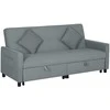 HOMCOM 3 vietų sofa-lova, reguliuojama miegamoji sofa su ištraukiama lova, pagalvėlės, pilka