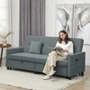 HOMCOM 3 vietų sofa-lova, reguliuojama miegamoji sofa su ištraukiama lova, pagalvėlės, pilka
