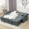 HOMCOM sofos lova, reguliuojama 3 vietų sofa su miegamąja funkcija, išskleidžiama sofa-lova, pagalvėlės, pilka