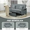 HOMCOM 3 vietų sofa-lova, reguliuojama miegamoji sofa su ištraukiama lova, pagalvėlės, pilka