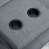 HOMCOM sofa lova, 3 vietų sofa, sofa-lova su atlenkiamu staliuku, puodelių laikikliu, skandinaviško dizaino, tamsiai pilka, iki 250 kg