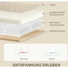 HOMCOM 3 vietų sofa, sofa su porankiais, pagalvėlės, paminkštinta sofa su velveto audinio apmušalais, storai paminkštinta svetainės sofa iki 450 kg gyvenamajam kambariui, miegamajam 212 x 80 x 88 cm, kreminės baltos spalvos