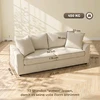 HOMCOM 3 vietų sofa, sofa su porankiais, pagalvėlės, paminkštinta sofa su velveto audinio apmušalais, storai paminkštinta svetainės sofa iki 450 kg gyvenamajam kambariui, miegamajam 212 x 80 x 88 cm, kreminės baltos spalvos