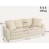 HOMCOM 3 vietų sofa, sofa su porankiais, pagalvėlės, paminkštinta sofa su velveto audinio apmušalais, storai paminkštinta svetainės sofa iki 450 kg gyvenamajam kambariui, miegamajam 212 x 80 x 88 cm, kreminės baltos spalvos
