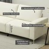 HOMCOM 3 vietų sofa, sofa su porankiais, atlošo pagalvėlėmis, svetainės sofa su velveto užvalkalu, spyruoklinė šerdis, stora minkšta sofa svetainei, miegamajam 193 x 77 x 80 cm, kreminės baltos spalvos