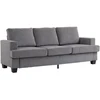 HOMCOM 3 vietų sofa, svetainės sofa 3 asmenims, medžiaginis apmušalas, plieno rėmas, minkšta sofa, pilka